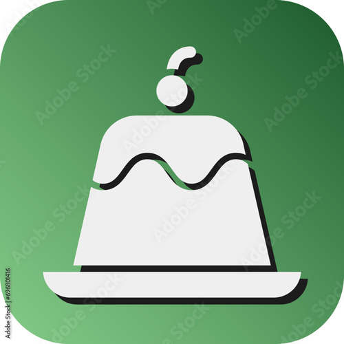 Panna Cotta Vector Glyph Gradient Background Icon Design