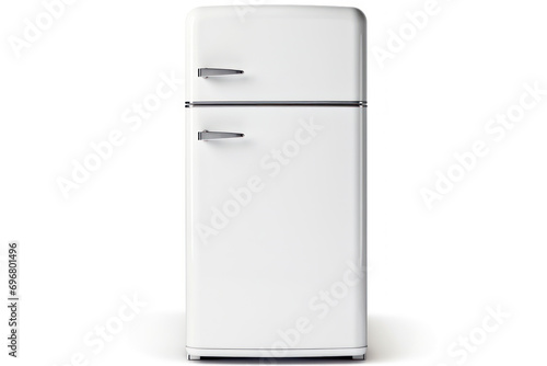 Vintage refrigerator isolated on white