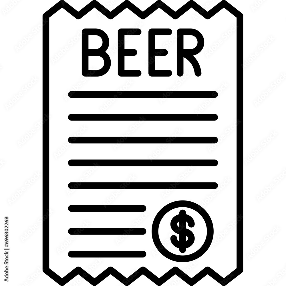 Beer Bill Icon Beer Bill Icon