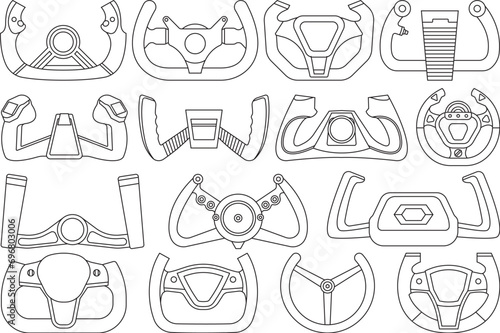 Airplane Steering Wheels SVG Outline, Airplane Steering Wheels Vector Art