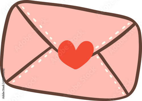 Cute love mail Valentine illustration photo