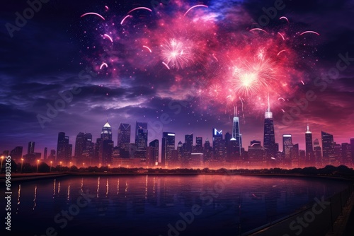 Awe-Inspiring Fireworks Display Over a Cityscape