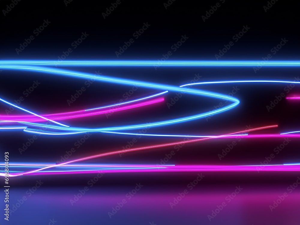 Fond d'écran abstrait néon. Lignes dynamiques lumineuses sur fond noir. Trajectoire de dessin de lumière. Fond d'écran abstrait néon. Lignes dynamiques lumineuses sur fond noir. Trajectoire de dessin de lumière.