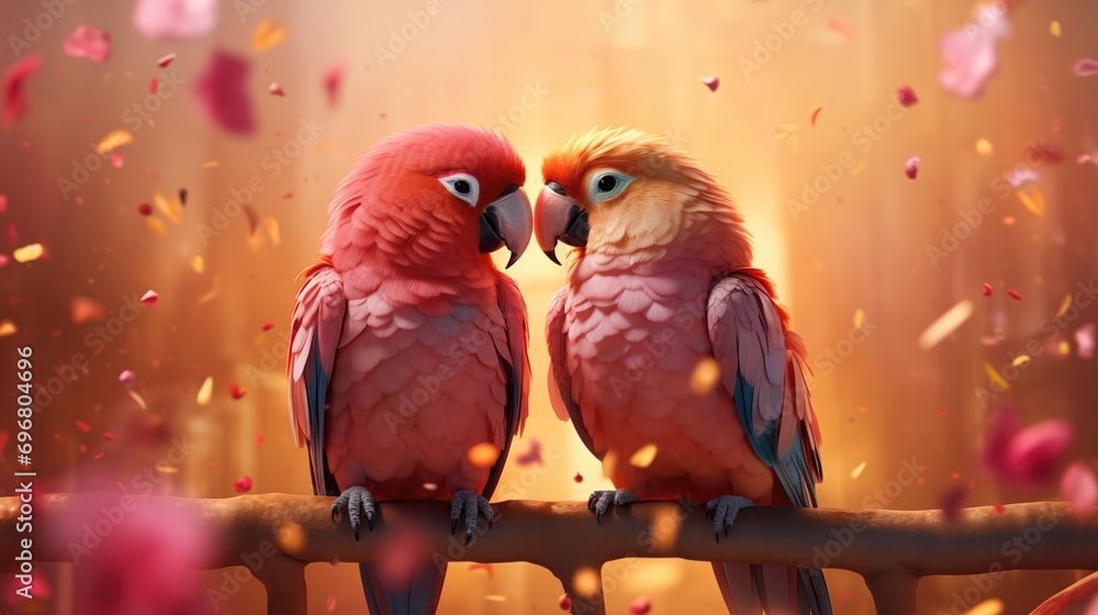 Lovebirds Engaging In Valentine's Day Celebrations