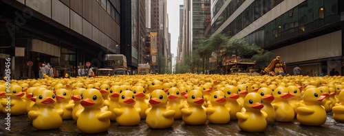 A Delightful Invasion Of Yellow Rubber Ducks Brings Authenticity To Skyscraper Streets