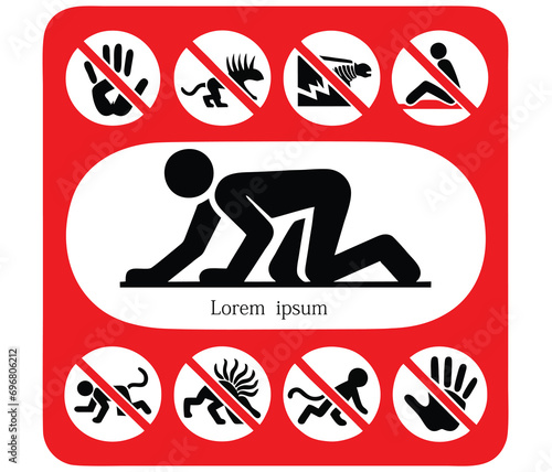 By excessively consuming alcohol, psychotropic substances or drugs, a person becomes worse than an animal. Vector illustration