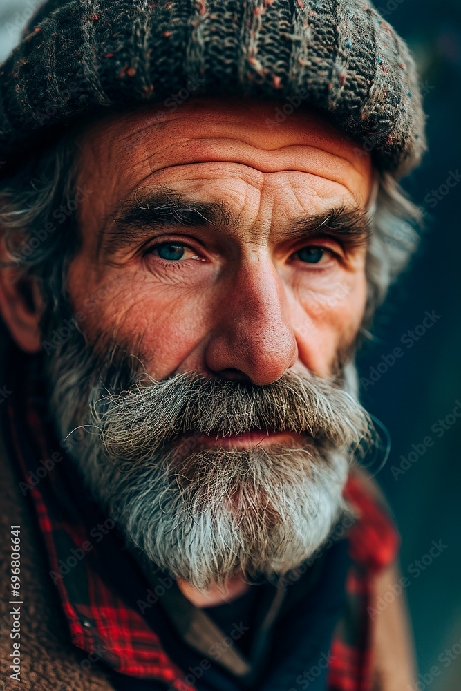 portrait of old homeless man portrait of old homeless man