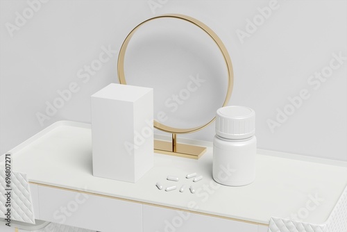 Blank Supplement Pills Bottle Packaging Mockup Set