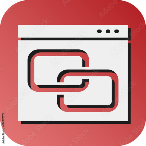 Backlink Vector Glyph Gradient Background Icon Design