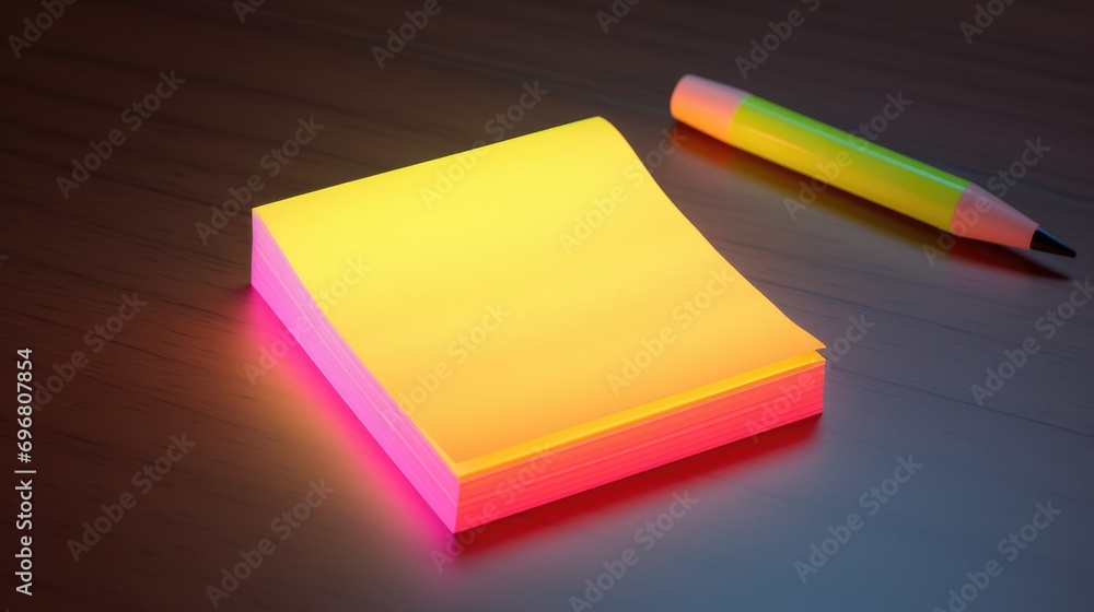 a photo of a sticky note with a marker or highlighter pen a photo of a sticky note with a marker or highlighter pen