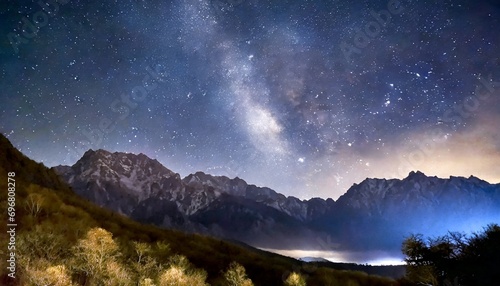 starry night sky only sky mountains and stars © Ashley