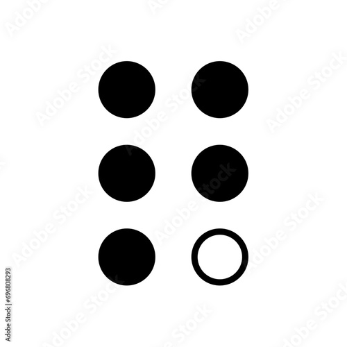Braille alphabet letters. A Tactile Writing System for the Visually Impaired