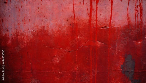 red wall scratches which can be used as a horror background old shabby blood paint and plaster cracks