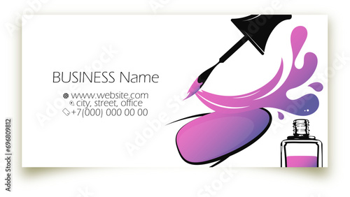 Business card for a manicure and pedicure beauty salon