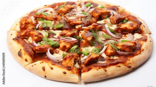 Delectable BBQ chicken pizza on a spotless