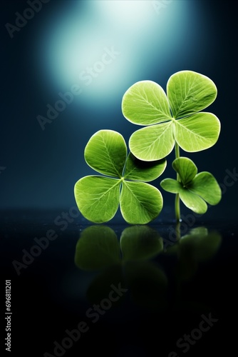 Festive St. Patricks Day Background with Lucky Quatrefoil Bringing Good Luck and Joyful Atmosphere