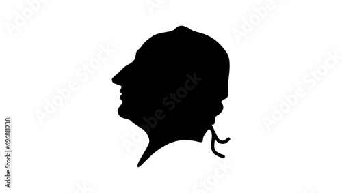 Abraham Gotthelf Kastner silhouette, high quality vector