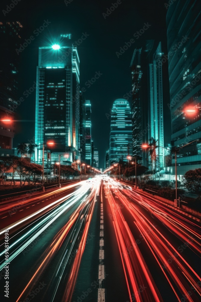the light trails on the modern building background in shanghai china. the light trails on the modern building background in shanghai china.