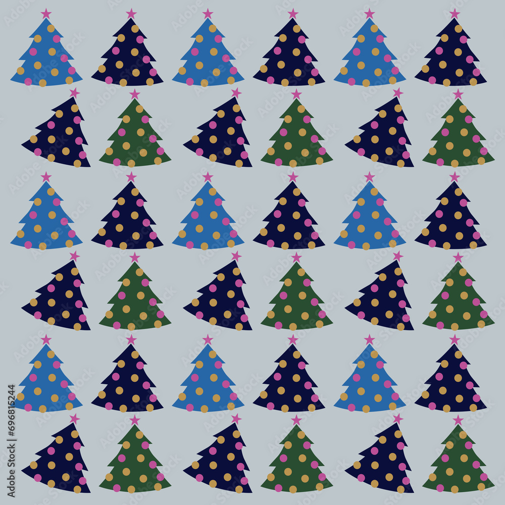 Retro Christmas Trees Pattern Texture Background Vector Retro Christmas Trees Pattern Texture Background Vector