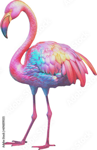 holographic flamingo AI generated