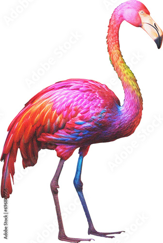 holographic flamingo AI generated photo