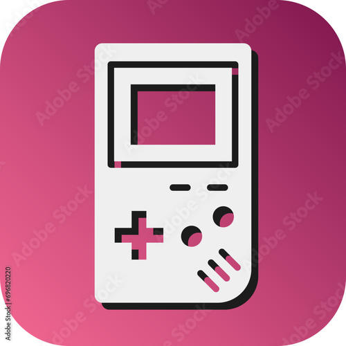 Game Boy Vector Glyph Gradient Background Icon Design