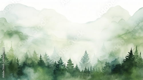 Abstract watercolor horizontal landscape © Cedar