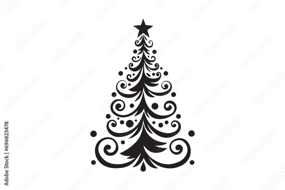 Christmas tree silhouette png vector