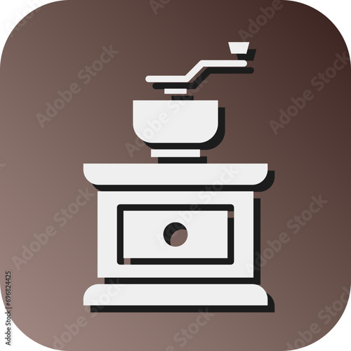 Coffee Grinder Vector Glyph Gradient Background Icon Design