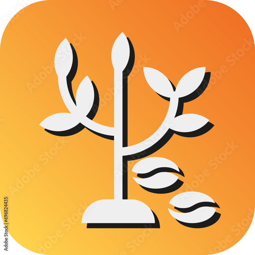 Coffer Tree Vector Glyph Gradient Background Icon Design