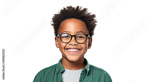 South Africa's Grinning Glasses-Donning Kid on a transparent background photo