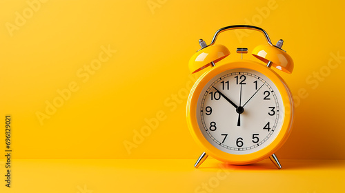 alarm clock on yellow background