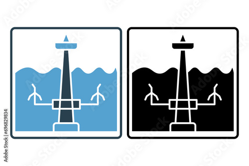 tidal energy icon. icon related with energy and technological development . solid icon style. Simple vector design editable