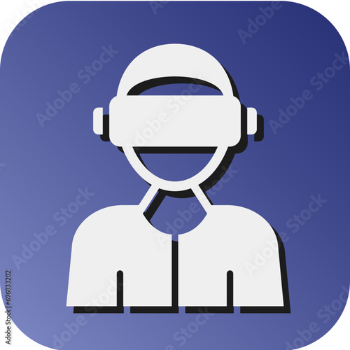 Virtual Reality Vector Glyph Gradient Background Icon Design