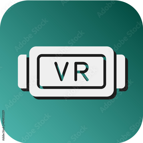 Vr Glasses Vector Glyph Gradient Background Icon Design