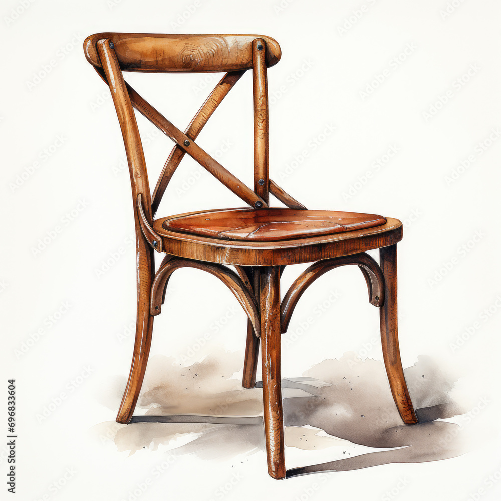 watercolor Chair clipart, Generative Ai watercolor Chair clipart, Generative Ai