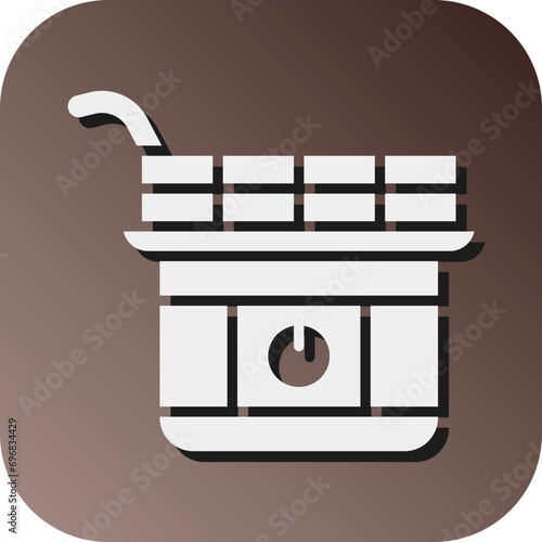 Deep Fryer Vector Glyph Gradient Background Icon Design