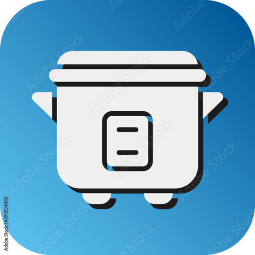 Crock Pot Vector Glyph Gradient Background Icon Design