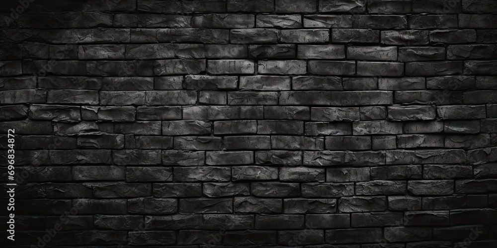Fototapeta premium Timeless beauty and rugged charm of textured stone wall. Monochromatic palette featuring various shades of black grey and white sense of sophistication and depth to composition