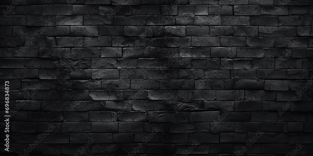 Timeless beauty and rugged charm of textured stone wall. Monochromatic palette featuring various shades of black grey and white sense of sophistication and depth to composition - obrazy, fototapety, plakaty 