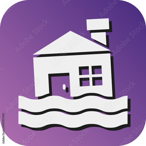 Flood Vector Glyph Gradient Background Icon Design
