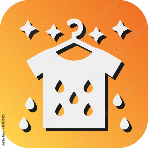 Wet Vector Glyph Gradient Background Icon Design
