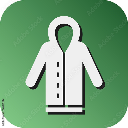 Long Coat Vector Glyph Gradient Background Icon Design