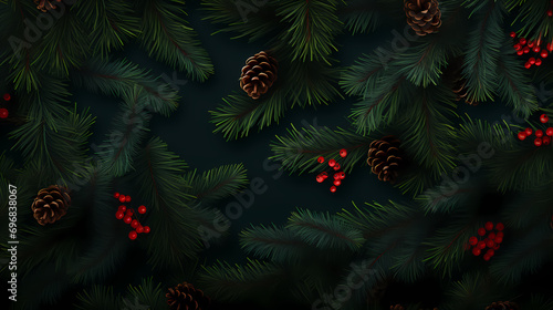 Christmas tree branches background  festive festive background