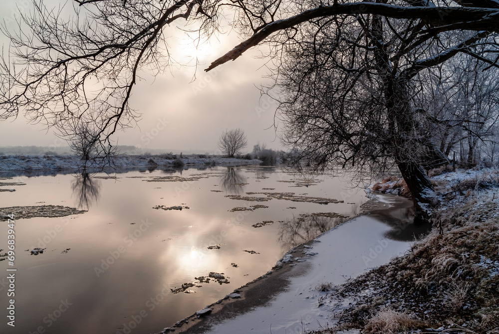 Podlaskie rzeki zimą, Nareśl, Narew, Biebrza, Polska
