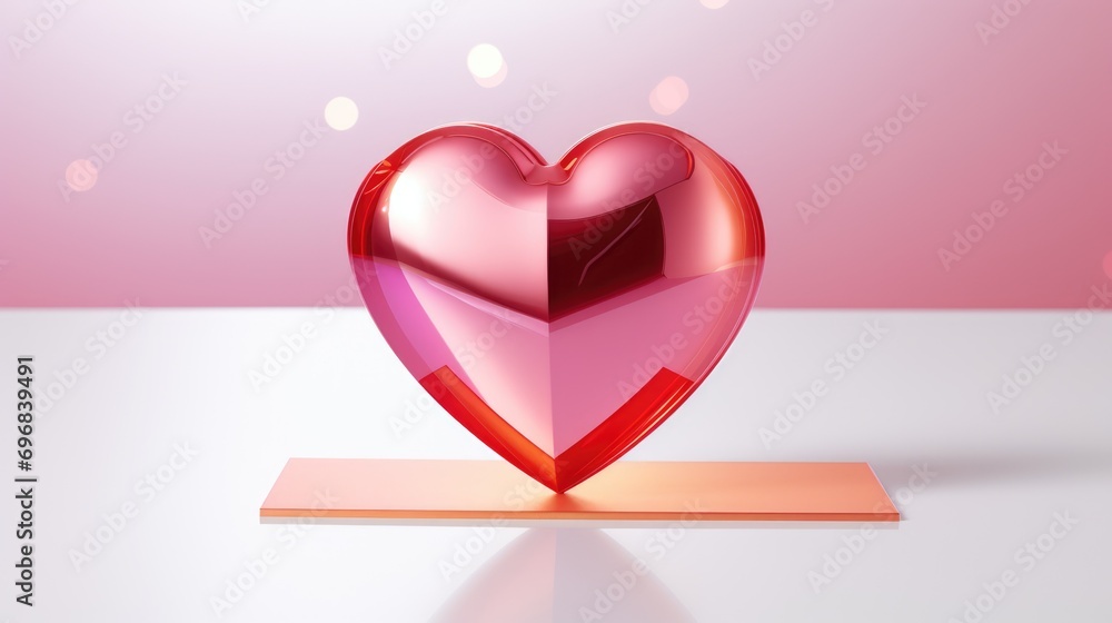 Red heart background. Balloon in form of hearts illustration. Modern 3d graphic, Valentine's Day concept. Romantic, creative banner, web poster.. Red heart background. Balloon in form of hearts illustration. Modern 3d graphic, Valentine's Day concept. Romantic, creative banner, web poster..