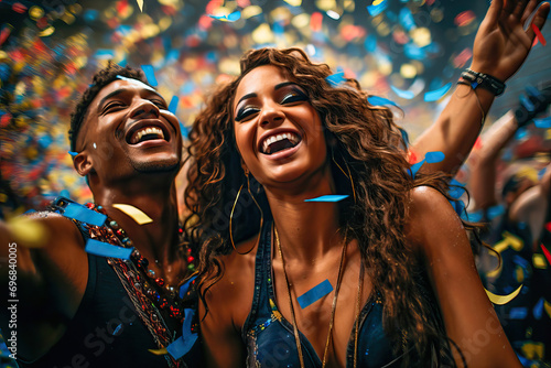 Young women dancing and enjoying the Carnival in Brazil