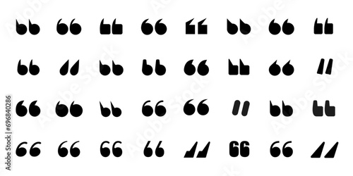 Quote mark, dialog editable icon set