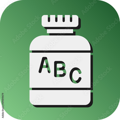 Multivitamin Vector Glyph Gradient Background Icon Design