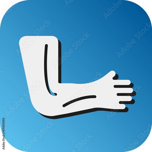 Arm Vector Glyph Gradient Background Icon Design